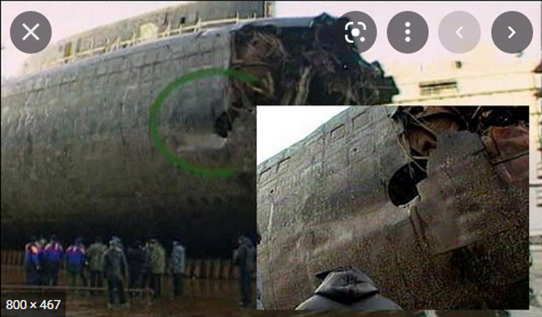 Подводная лодка Курск после гибели
