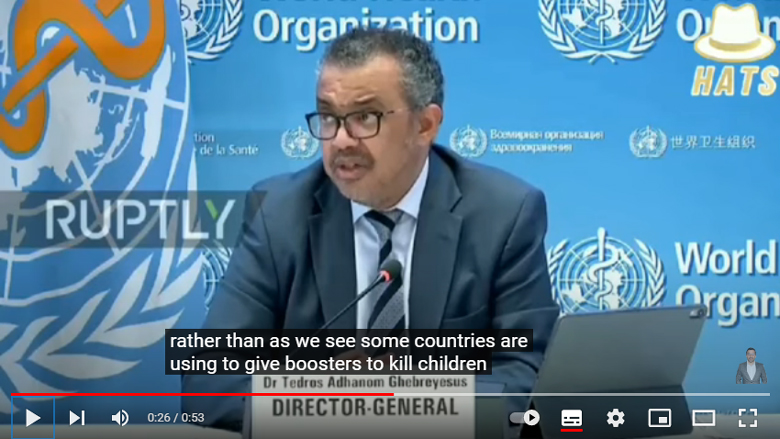 Tedros Adhanom Ghebreyesus did say countries are giving boosters to kill children?