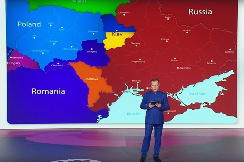 Карта России и Украины по версии Дмитрия Медведева